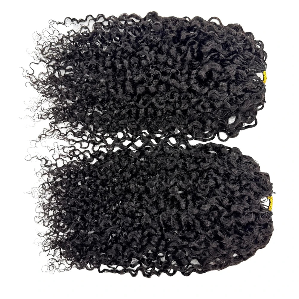 Crochet Human Hair Knotless PreSeparated Tight Kinky Curly Crochet Hair Deep Curly With String PreLooped Feather Hair Extensions