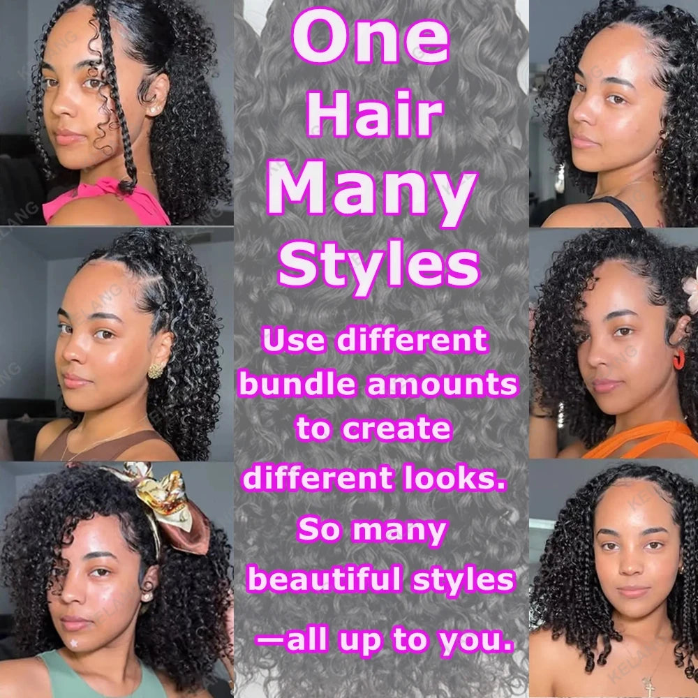 Crochet Human Hair Knotless PreSeparated Tight Kinky Curly Crochet Hair Deep Curly With String PreLooped Feather Hair Extensions