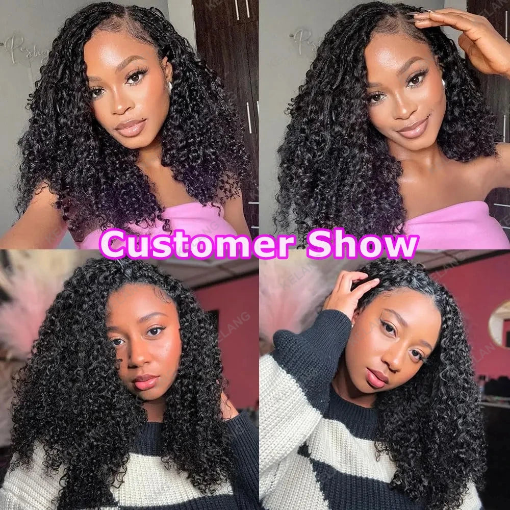 Crochet Human Hair Knotless PreSeparated Tight Kinky Curly Crochet Hair Deep Curly With String PreLooped Feather Hair Extensions