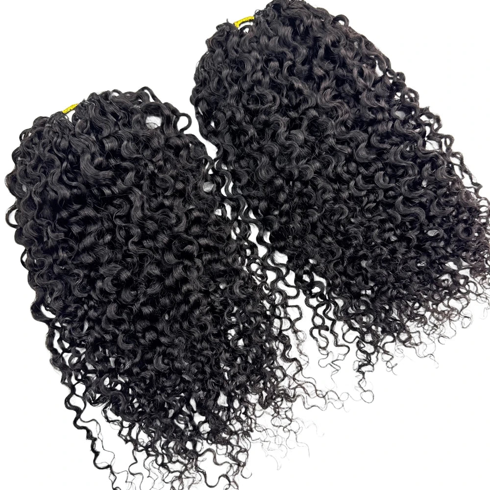 Crochet Human Hair Knotless PreSeparated Tight Kinky Curly Crochet Hair Deep Curly With String PreLooped Feather Hair Extensions