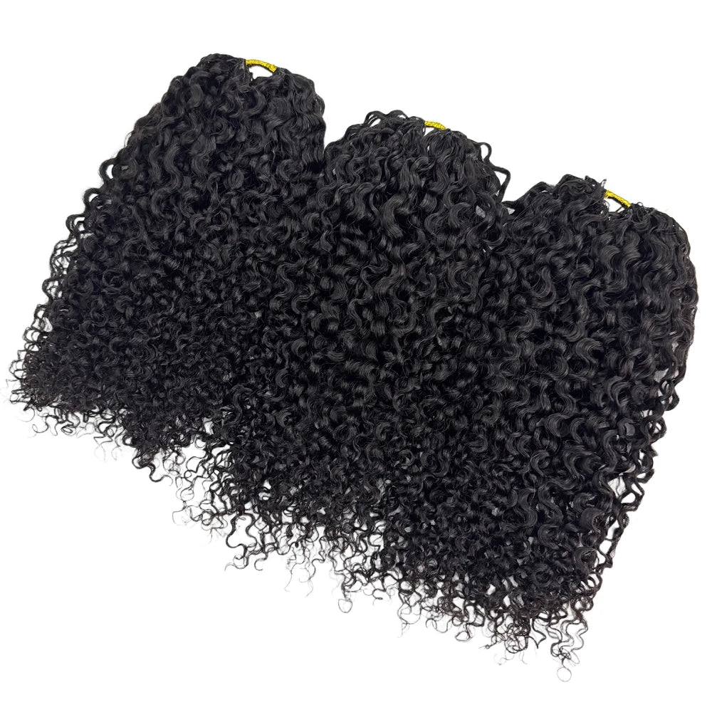 Crochet Human Hair Knotless PreSeparated Tight Kinky Curly Crochet Hair Deep Curly With String PreLooped Feather Hair Extensions