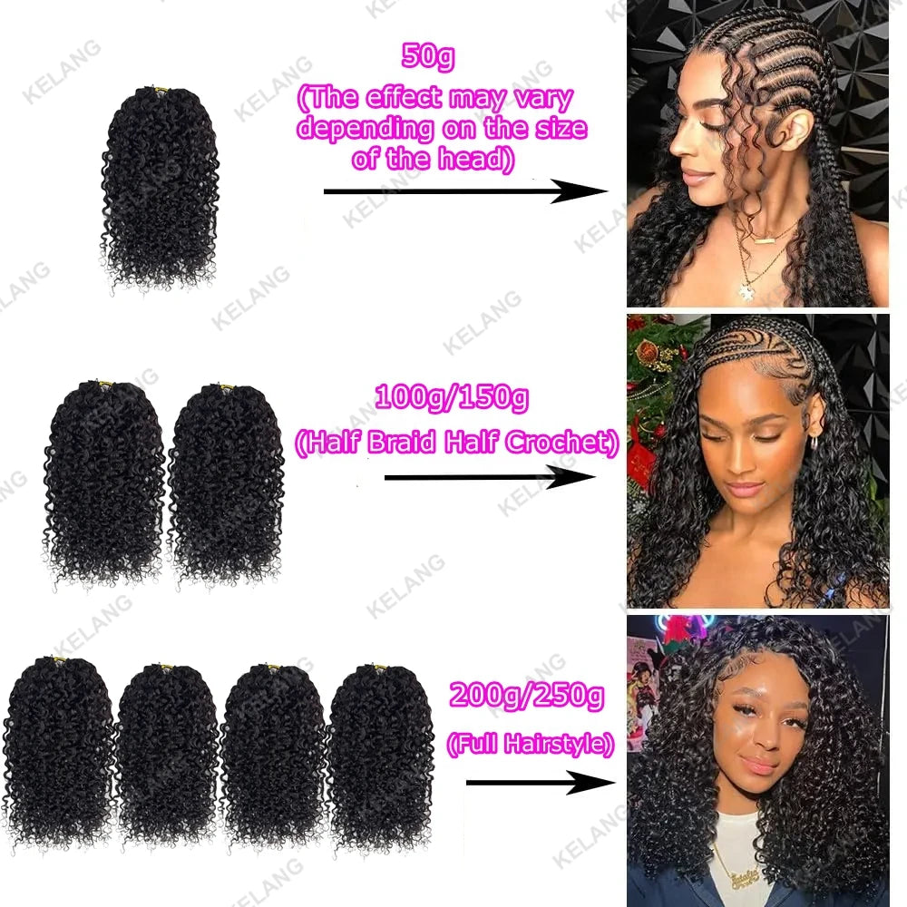 Crochet Human Hair Knotless PreSeparated Tight Kinky Curly Crochet Hair Deep Curly With String PreLooped Feather Hair Extensions