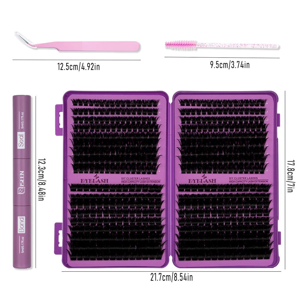 DIY Eyelash Clusters Kit Clusters Individual Eyelashes Kit 9-16mm with Bond and Seal Wispy Natural Mange Lashes Kit Makeup