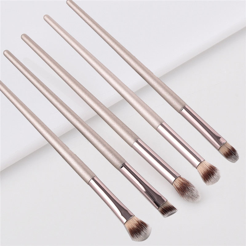 Champagne Color Makeup Brushes Set